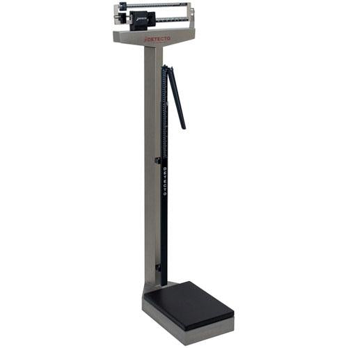 Detecto 2391S Stainless Steel Mechanical Eye-Level Physician Scale 180 kg x 100 g, Height Rod