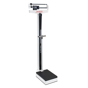 Detecto 349 Mechanical Eye-Level Physician's Scale, Weigh Beam, 440 lb x 4 oz / 200 kg X 100 g, Height Rod, Handpost
