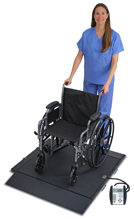 Detecto 6400-AC Digital Wheelchair Scale, Portable, 1000 lb x .2 lb / 450 kg x .1 kg, AC Adapter