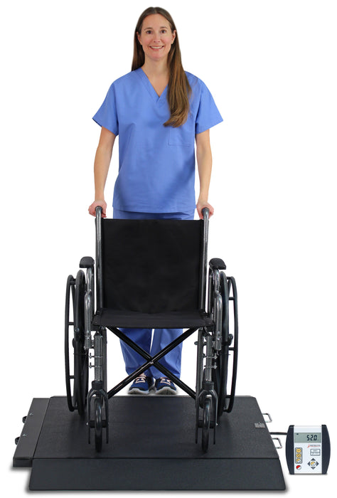 Detecto 6400-C-AC Digital Wheelchair Scale, Portable, 1000 lb x .2 lb / 450 kg x .1 kg, BT / WiFi, AC Adapter