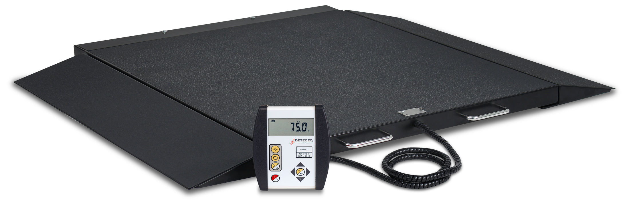 Detecto 6400-C Digital Wheelchair Scale, Portable, 1000 lb x .2 lb / 450 kg x .1 kg, BT / WiFi