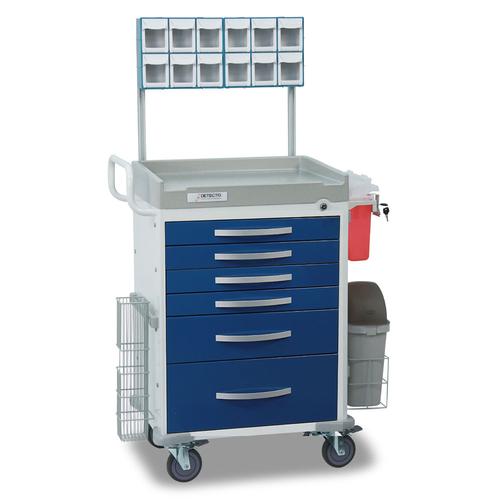 Detecto Rescue Series Anesthesiology Medical Cart, 6 Blue Drawers