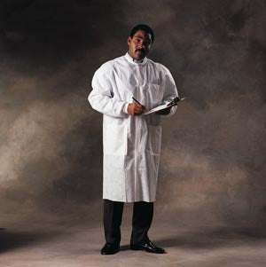 Halyard Basic Plus Lab Coat, White, Large, 25/cs 